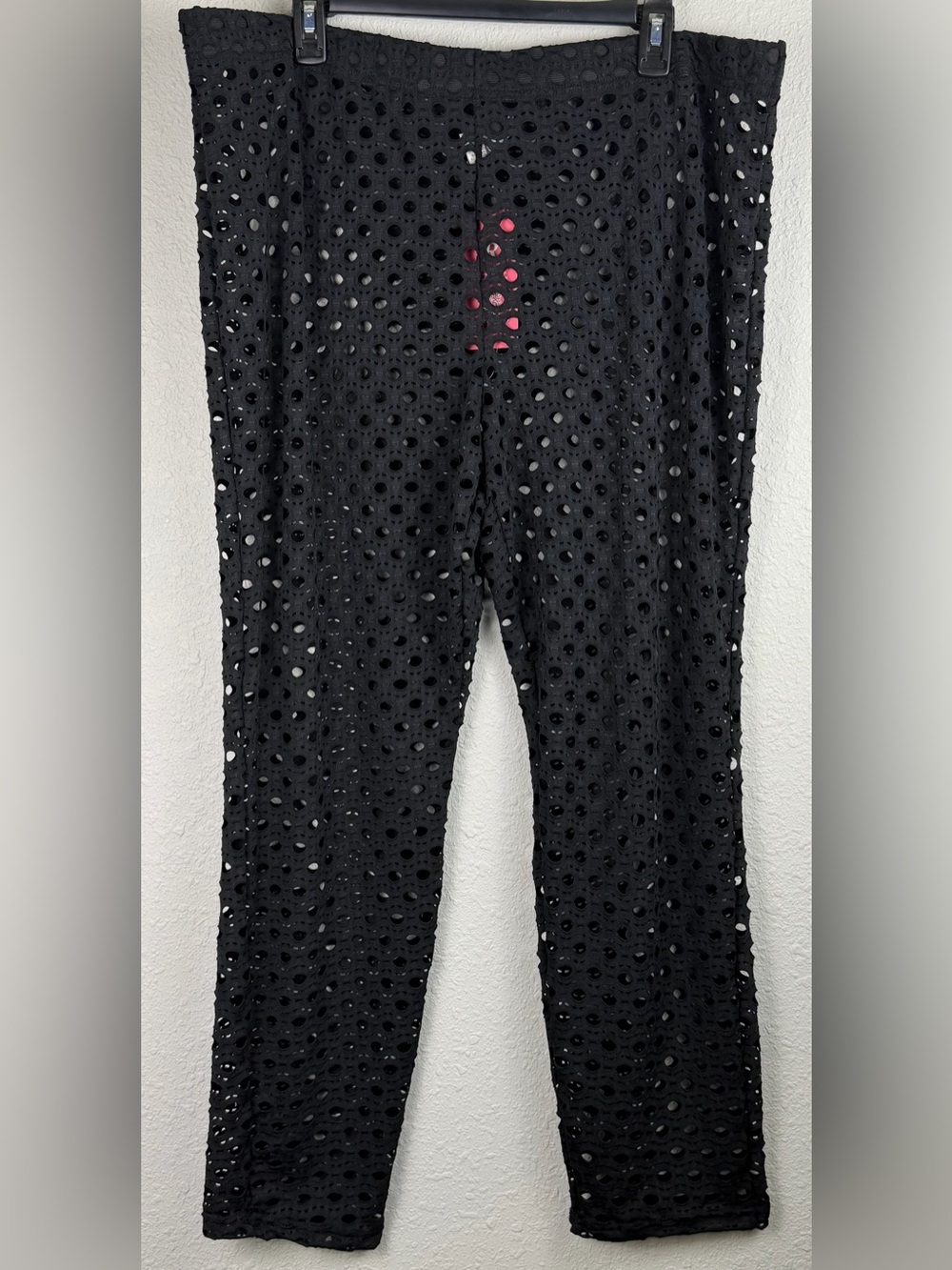 ROMWE SHEIN Black Cutout Mesh Sheer Pants Beach Cover Up Festival Goth 4XL NWT